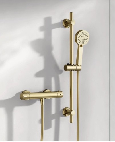 Gold wall mounted shower set - wall,