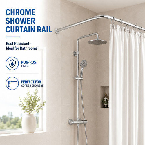Shower curtain rail pole - shower,