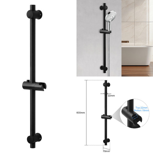 Black shower riser - shower, rail