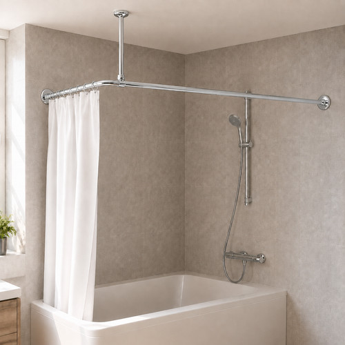 Corner shower curtain rail rod - shower,