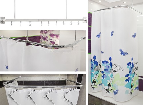 Corner shower curtain - rail, l