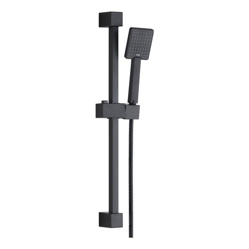 Matt black square shower - black,
